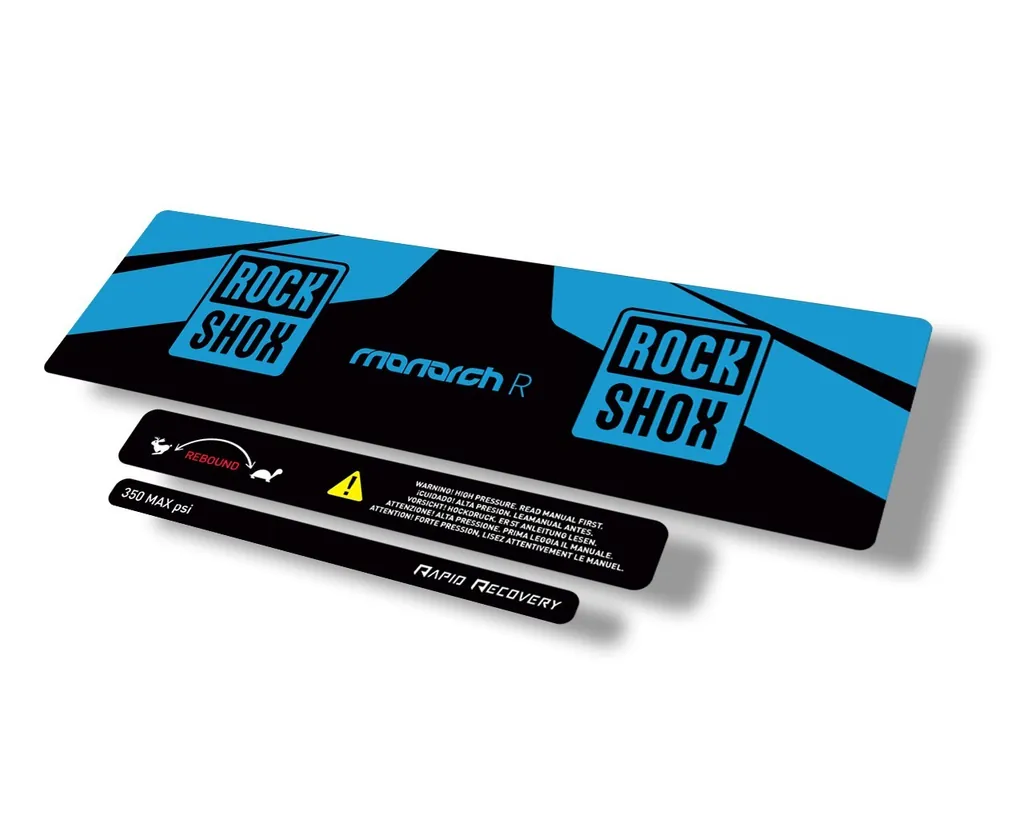 Rock Shox 2016 Monarch R Rear Shock Decal Sticker Adhesive Set Blue
