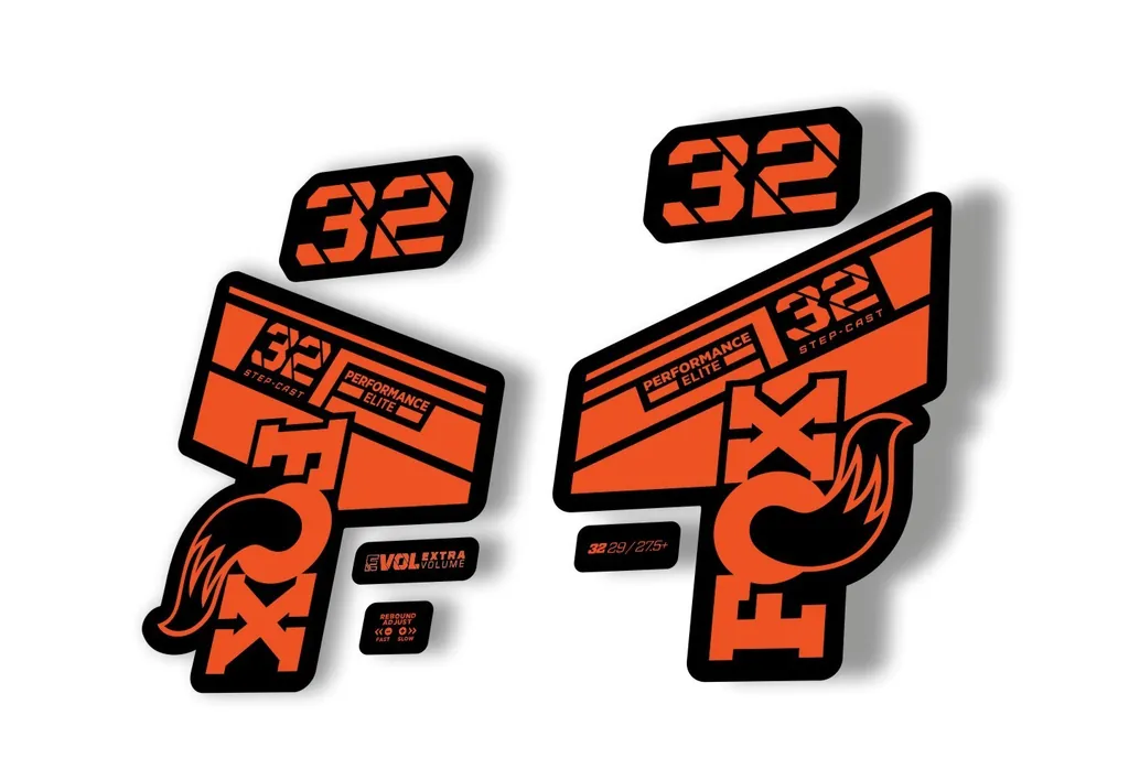 FOX 32 Step Cast Elite 2021 Factory Fork Decals Suspension Sticker Orange