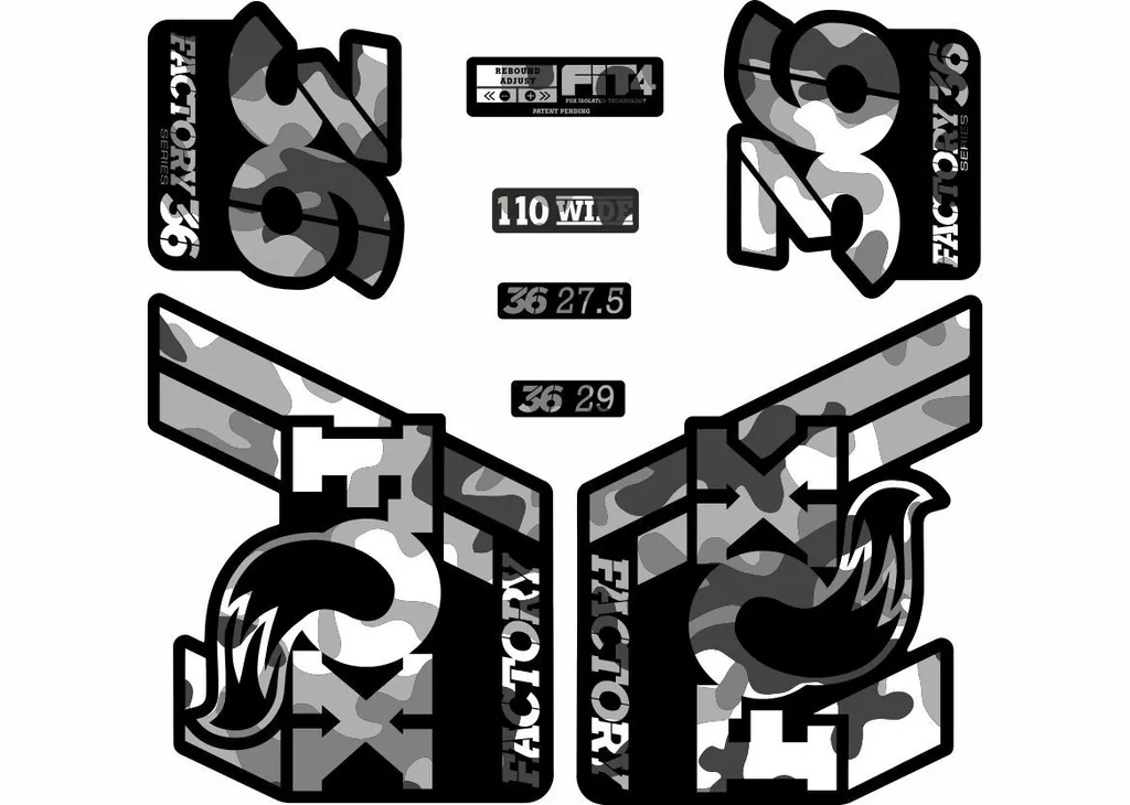 FOX 36 Float 2018-19 Forks Suspension Factory Decals Sticker Adhesive White Camo