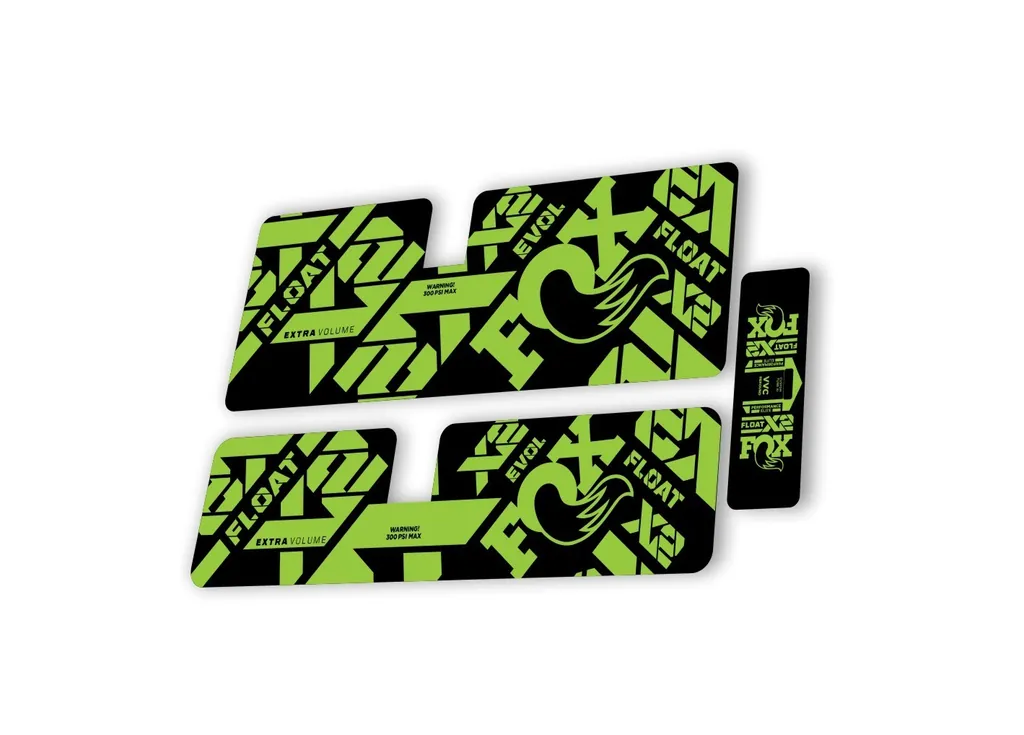 FOX X2 Performance Elite 2021 Rear Shock Suspension Sticker Decal Kit Green