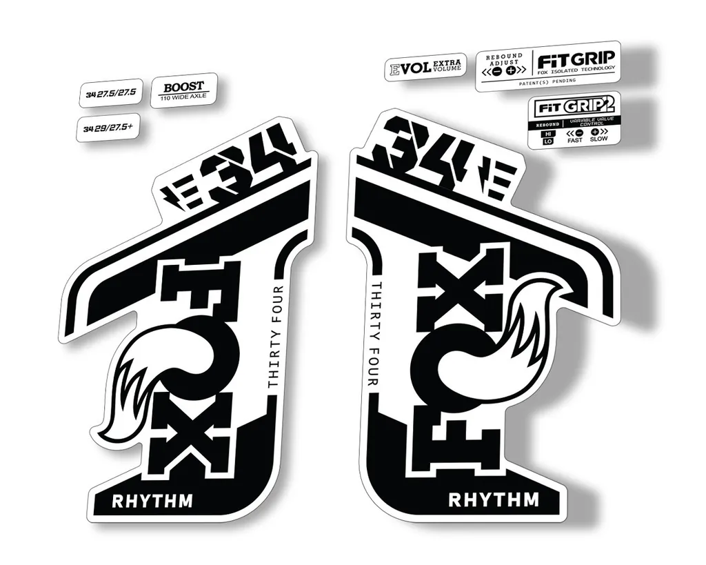 FOX 34 Rhythm E Bike 2021 Fork Decals Suspension Sticker Adhesive Black