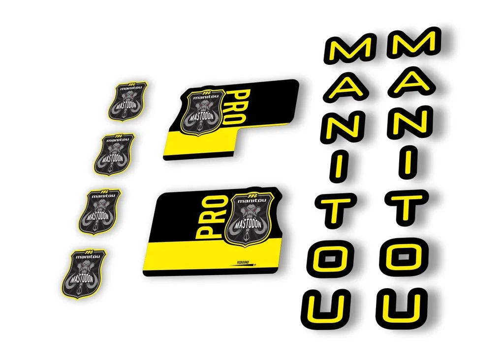 Manitou Mastadon Pro 2020 Fork Suspension Decal Kit Sticker Set Yellow