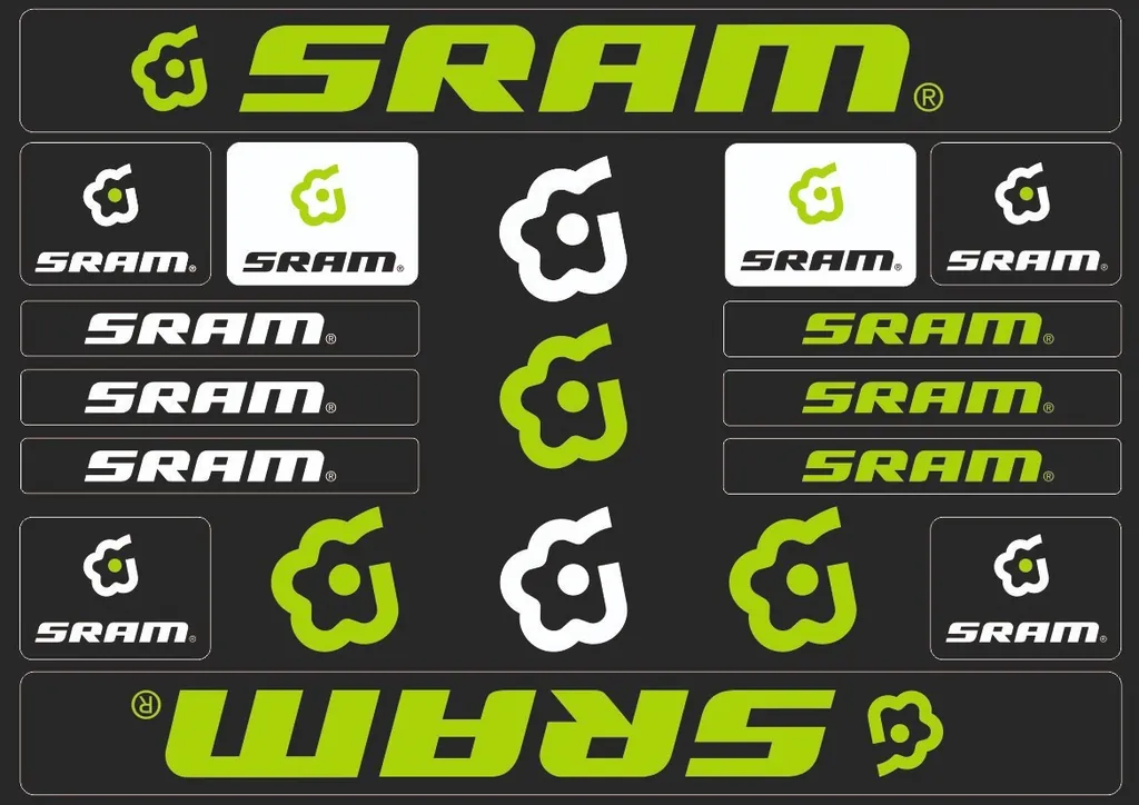 Bicycle Vinyl Stickers – Compatible with SRAM Bikes – Green