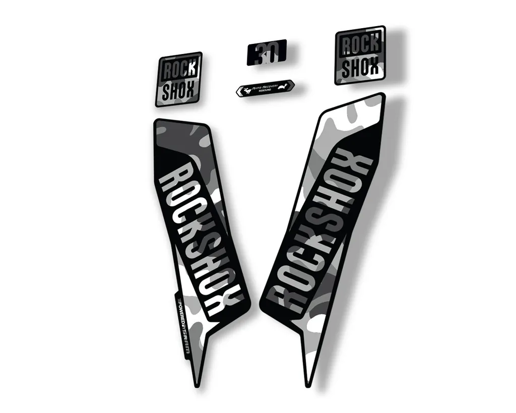 Rock Shox TK 30 2021 Fork Decals Suspension Sticker Adhesive White Camo