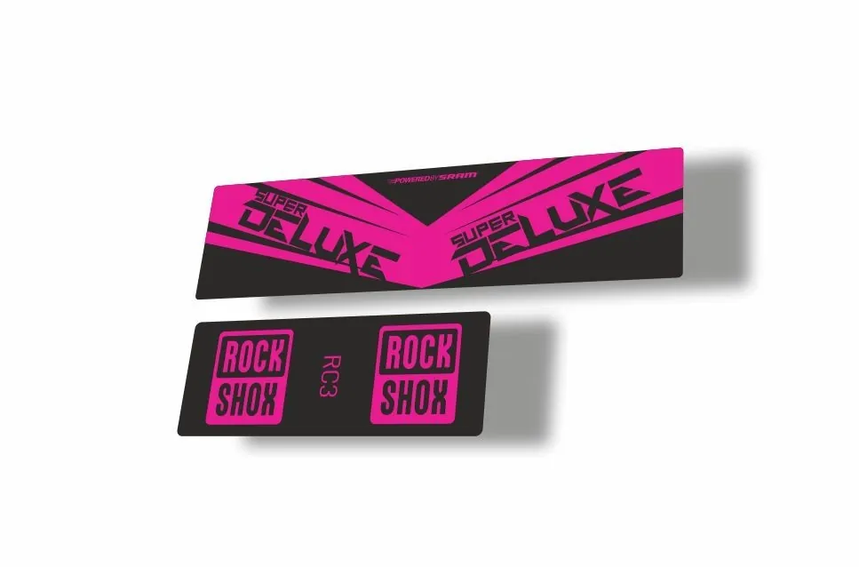Rock Shox 2017 Super Deluxe RC3 Rear Shock MTB Decal Sticker Adhesive Pink