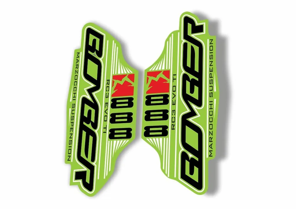 Marzocchi Bomber 888 RC3 EVO TI 2011 Fork Suspension Sticker Decal Kit Green