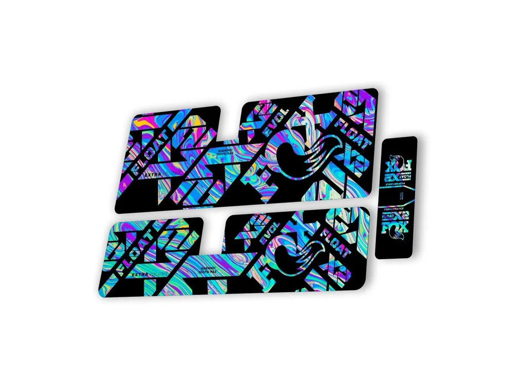 FOX Float X2 Performance 2021 Rear Shock Suspension Sticker Decal Kit Oil Slick1
