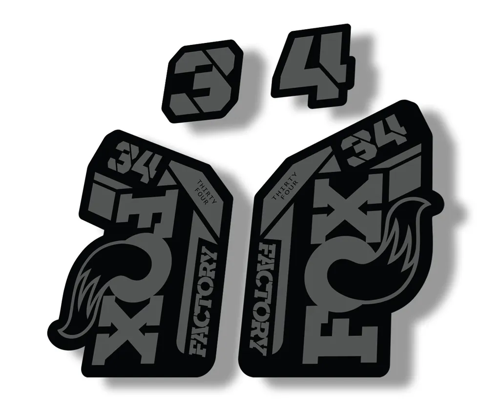 FOX 34 2021 Factory Forks Suspension Decal Sticker Gray