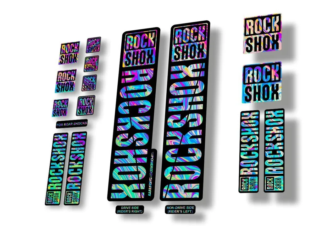 Rock Shox 2018 Decal Set For 30 32 RS1 Mountain Bike Cycling Sticker Oil Slick 1