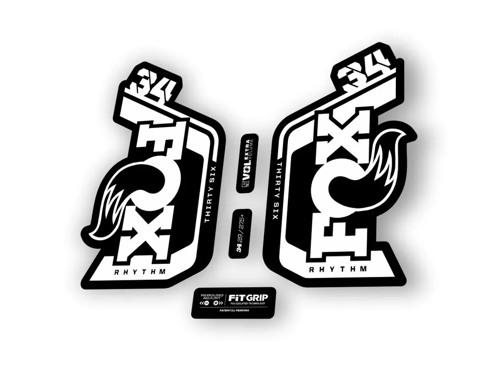Fox 34 Rhythm 2024 Fork Suspension Factory Decal Sticker Adhesive White