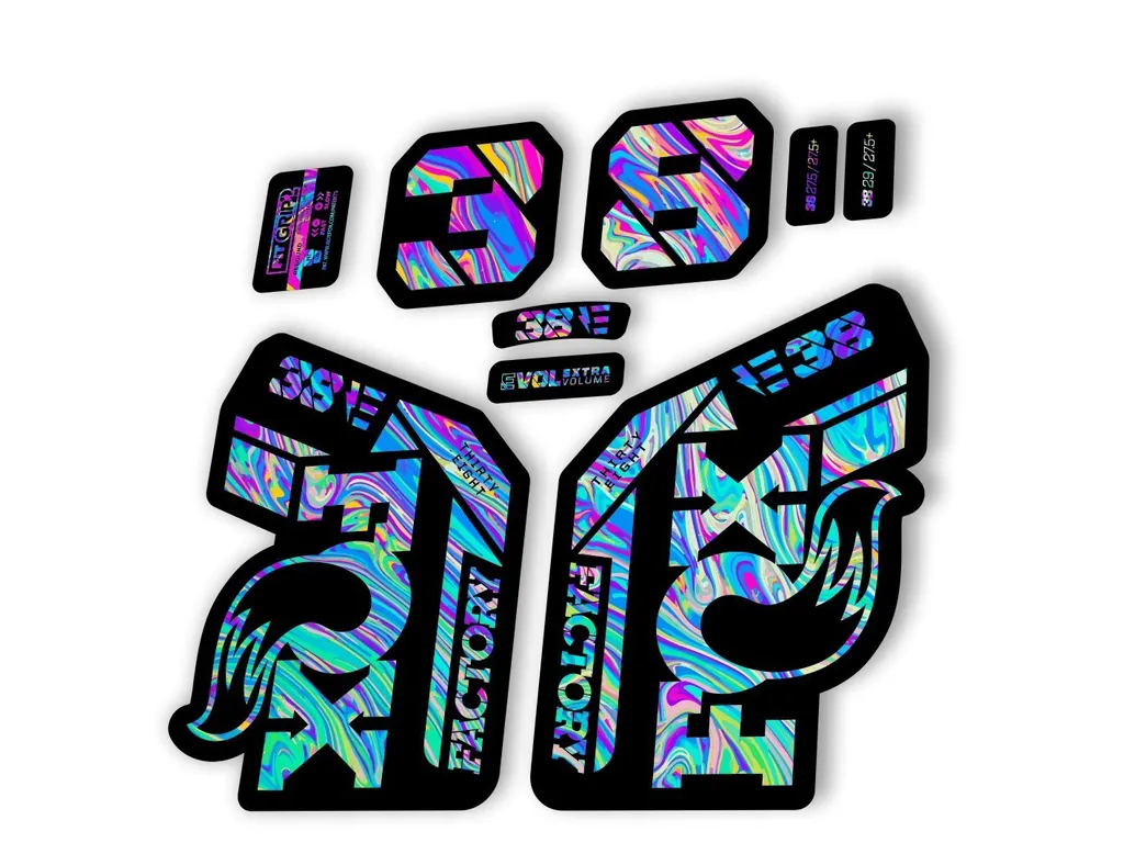 FOX 38 2021 E Bike Forks Suspension Factory Decal Sticker Adhesive Oil Slick 1