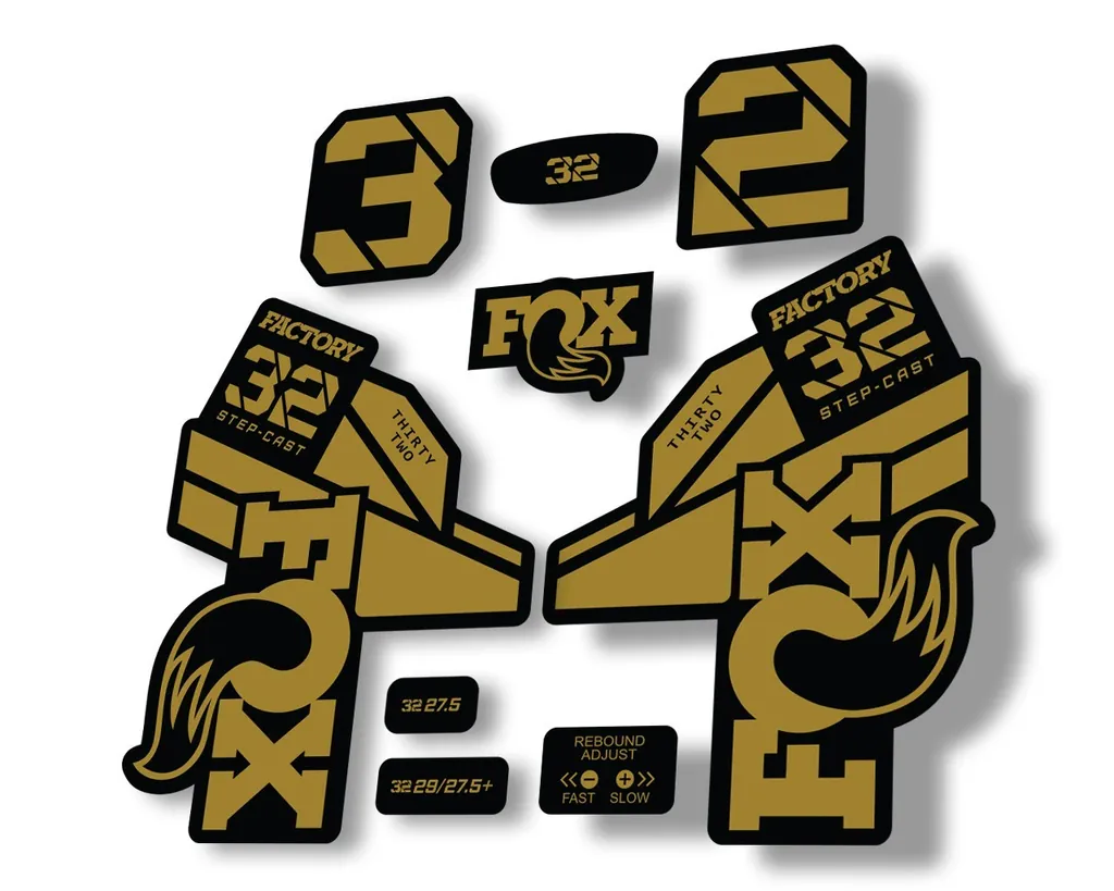 FOX 32 Step Cast 2021 Factory Fork Decals Suspension Sticker Gold