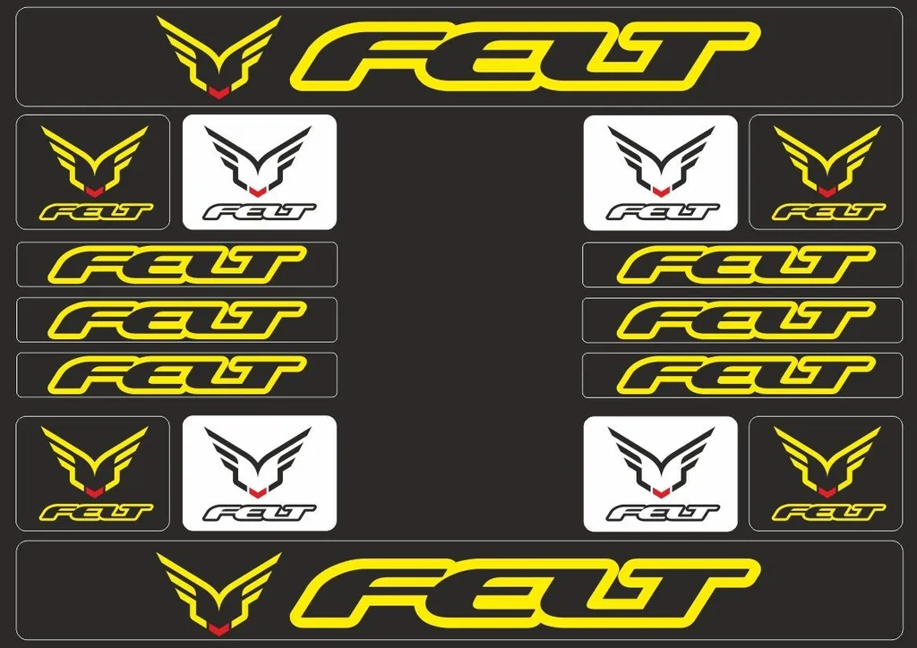 Bicycle Vinyl Frame Stickers – Compatible with FELT  Bikes Yellow 16 Pcs