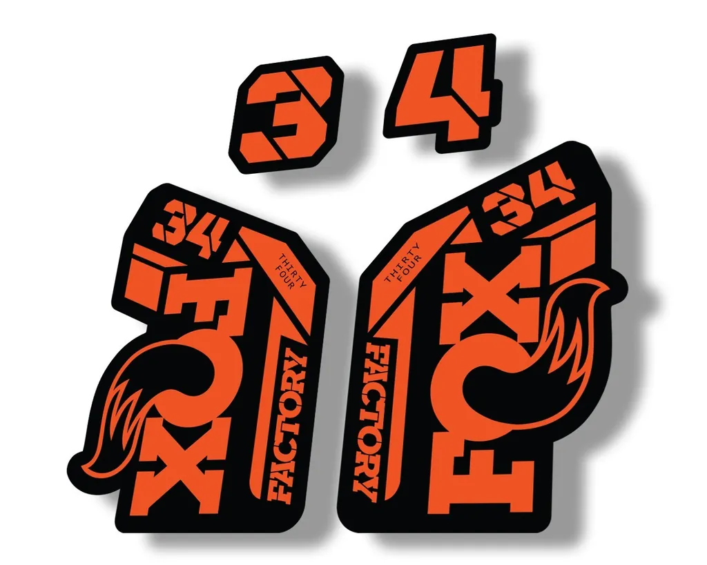 FOX 34 2021 Factory Forks Suspension Decal Sticker Orange