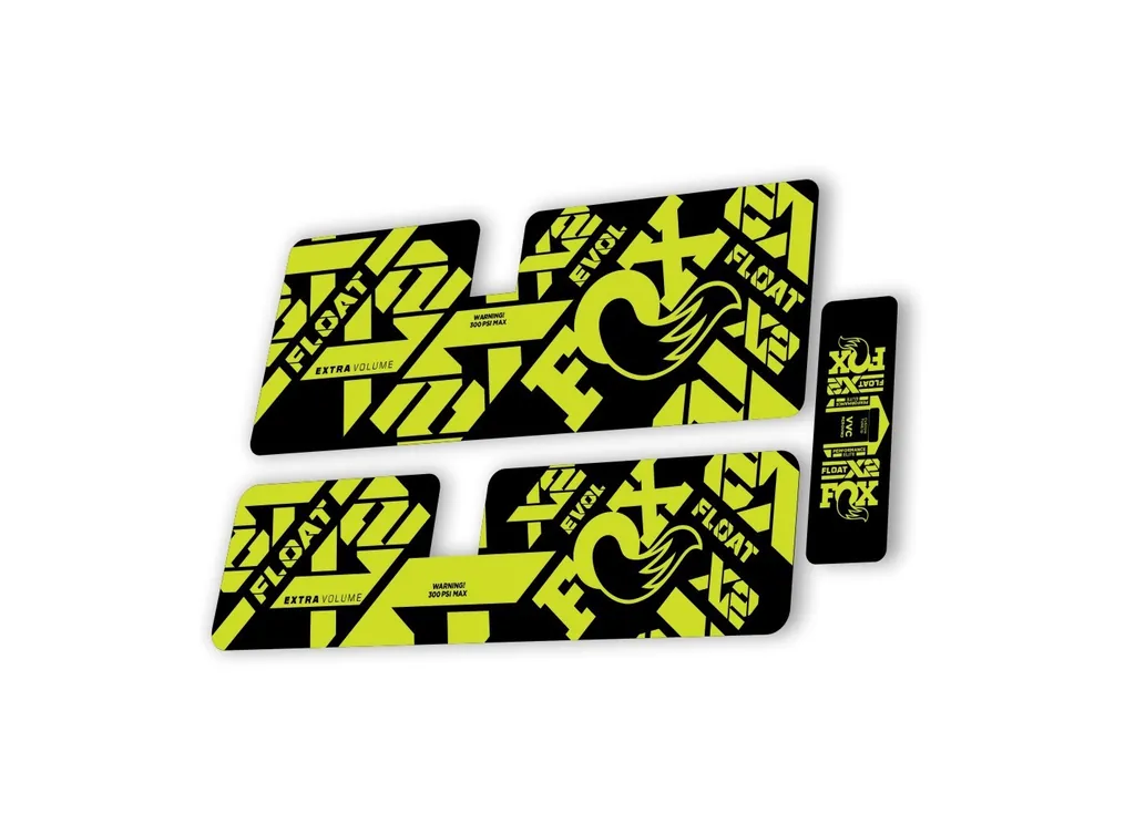 FOX X2 Performance Elite 2021 Rear Shock Suspension Sticker Decal Kit Lime Green