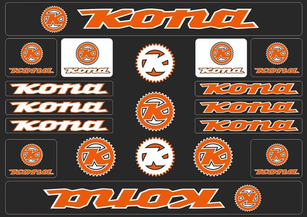 Bicycle Vinyl Stickers – Compatible with KONA Bikes Orange