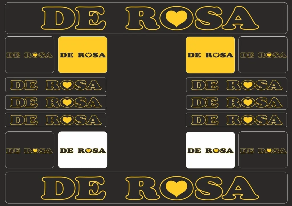 Bicycle Vinyl Frame Stickers – Compatible with DE ROSA Road Bikes – Yellow