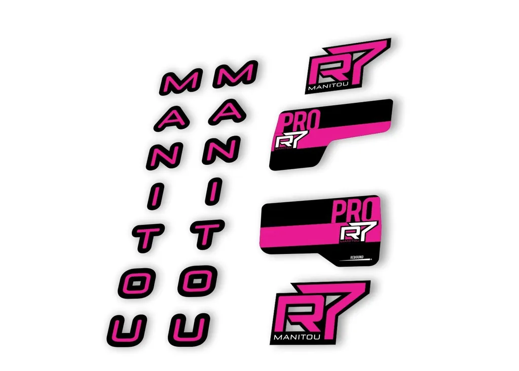 Manitou R7 Pro 2020 Fork Suspension Decal Kit Sticker Set Pink