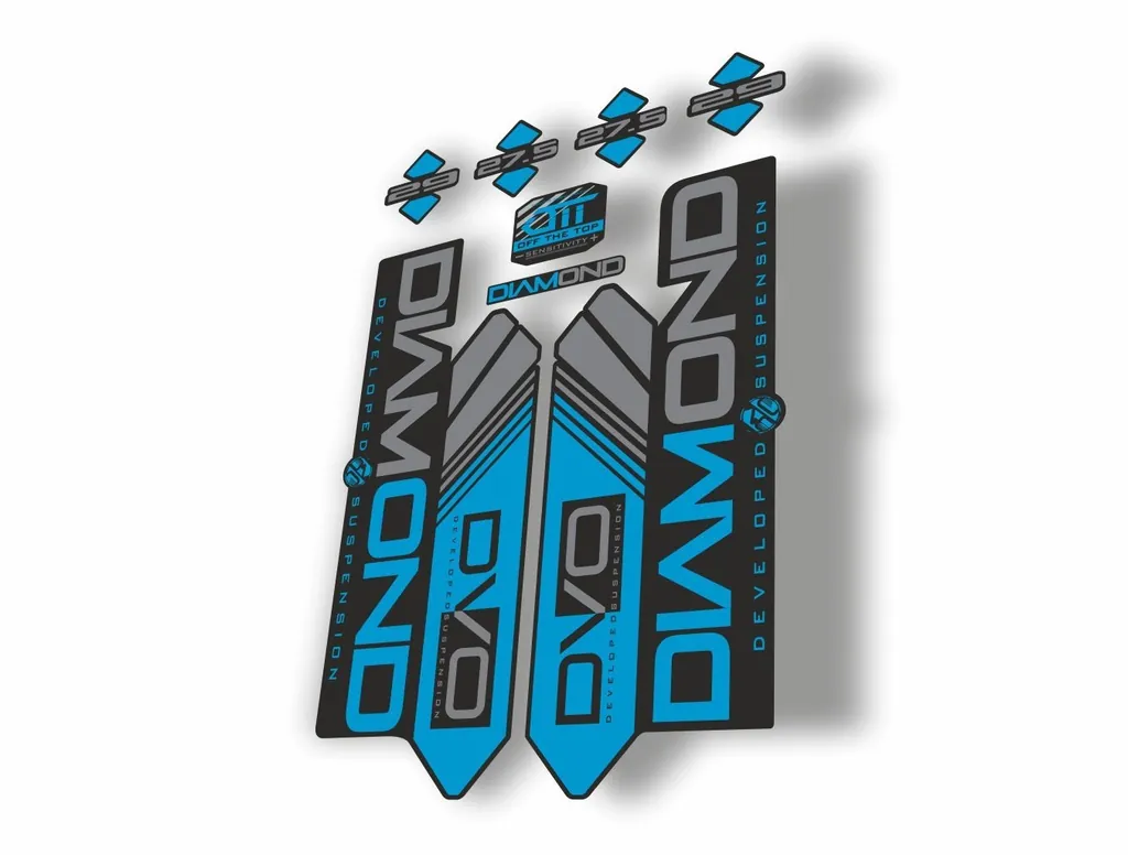 DVO 2016 Diamond 27.5 - 29 Fork Suspension Sticker Decal Kit Adhesive Blue