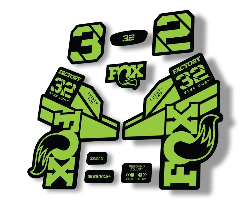 FOX 32 Step Cast 2021 Factory Fork Decals Suspension Sticker Green