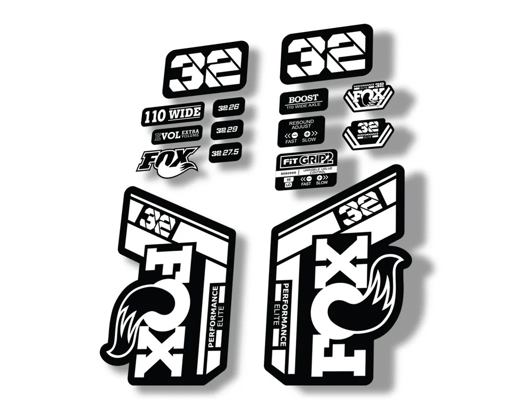 FOX 32 Performance Elite 2021 Factory Fork Decals Suspension Sticker White