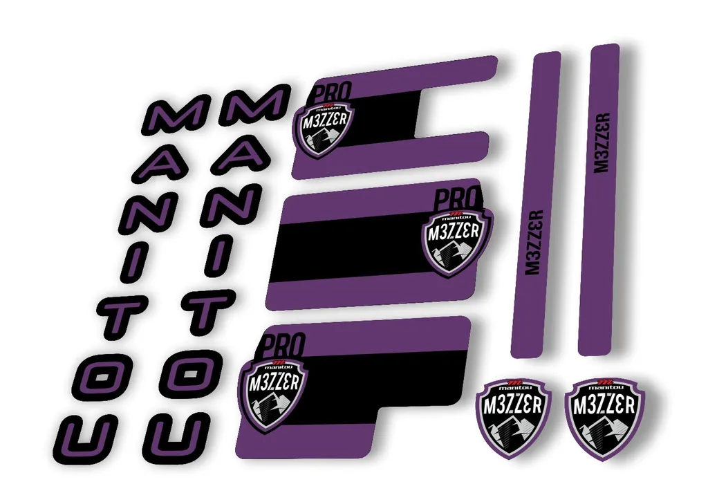 Manitou Mezzer Pro 2020 Fork Suspension Decal Kit Sticker Set Purple