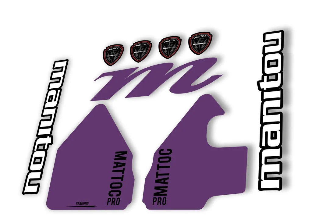 Manitou Mattoc Pro 2017 Fork Suspension Decal Kit Sticker Set Purple
