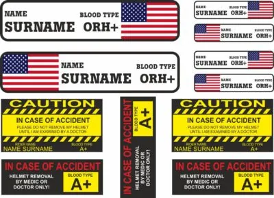 Blood Type Decal Sheet Stickers Graphic Set Logo Adhesive For Helmet & Motorcyle