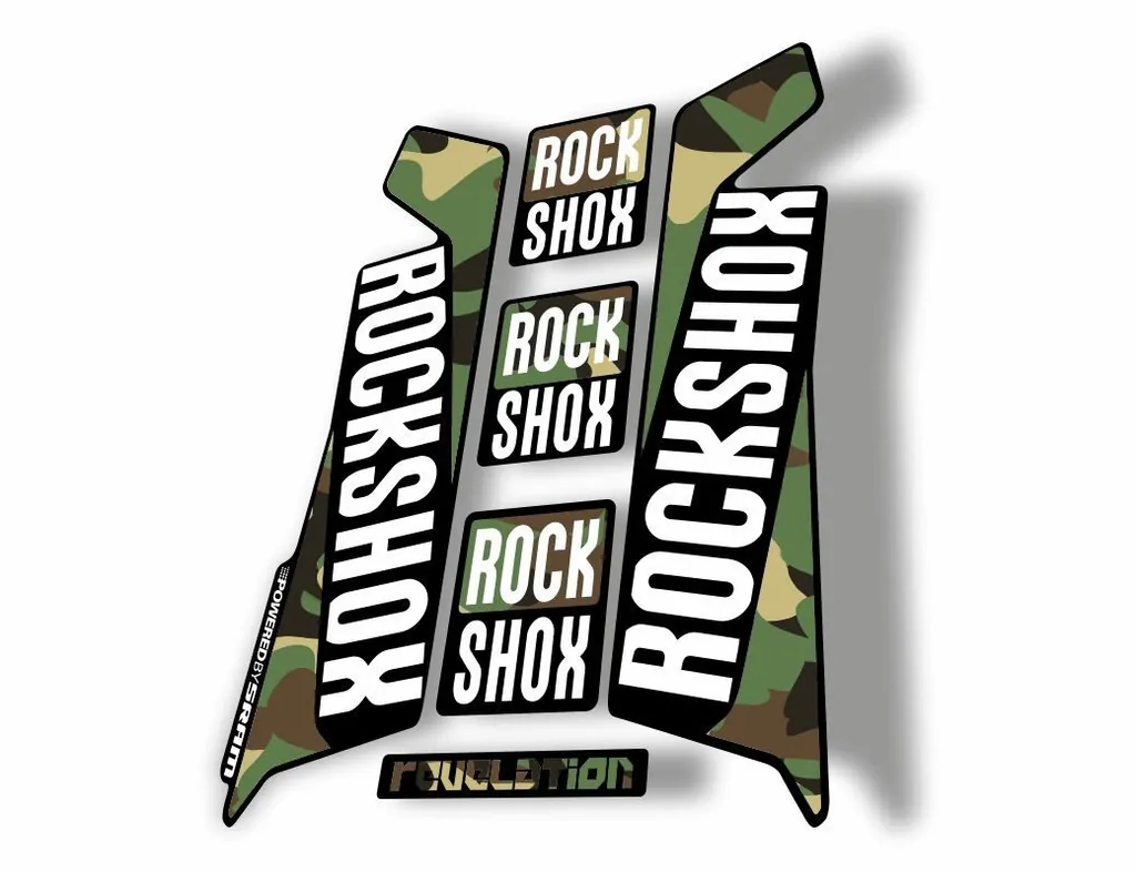 Rock Shox REVELATION 2016 Mountain Bike Cycling Decal Kit Sticker Adhesive Camo