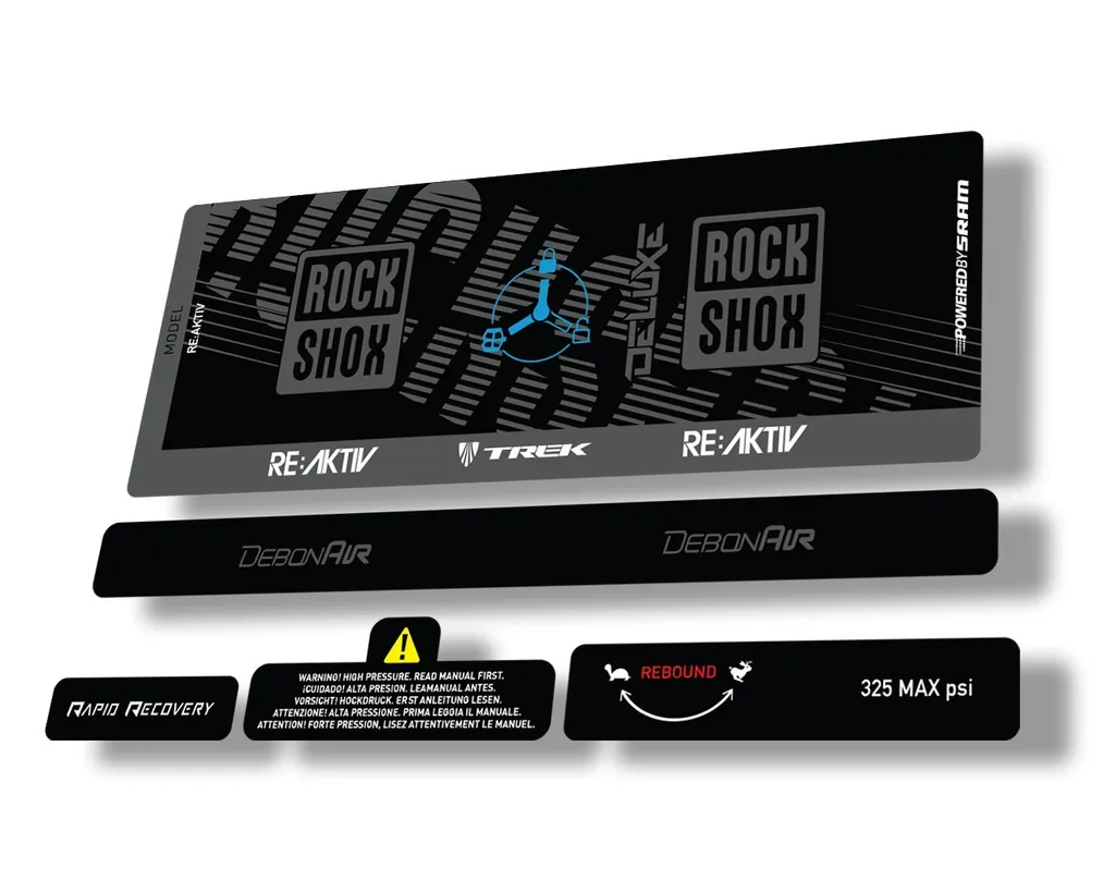 Rock Shox Deluxe RT3 RE AKTIV 2020 Rear Shock Decal Sticker Set Gray