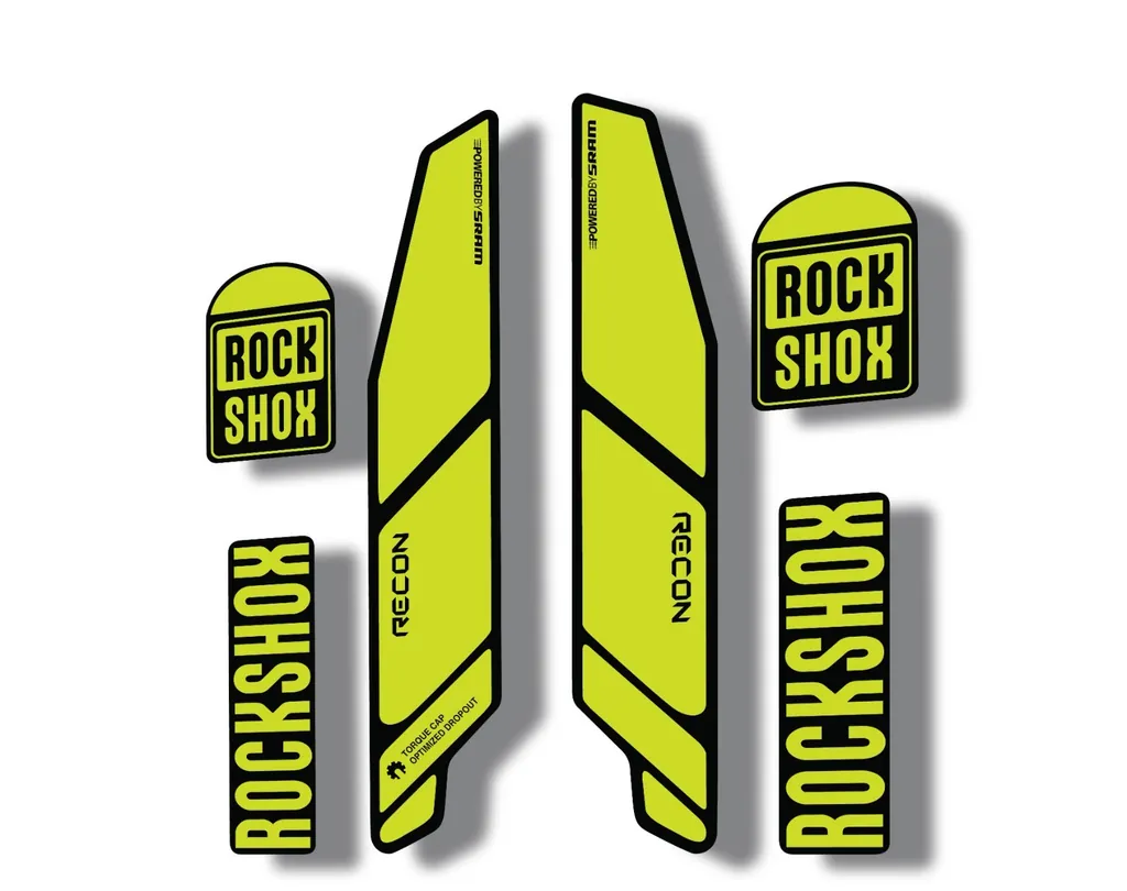 Rock Shox RECON 2014 Mountain Bike Cycling Decal Kit Sticker Adhesive Lime Green
