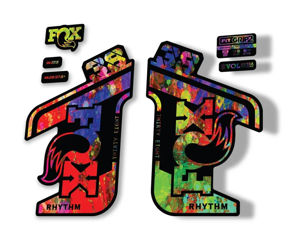 FOX 38 RHYTHM 2021 Fork Suspension Factory Sticker MTB Decal Adhesive Oil Slick