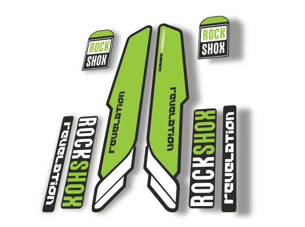 Rock Shox REVELATION 2013 Mountain Bike Cycling Decal Kit Sticker Green