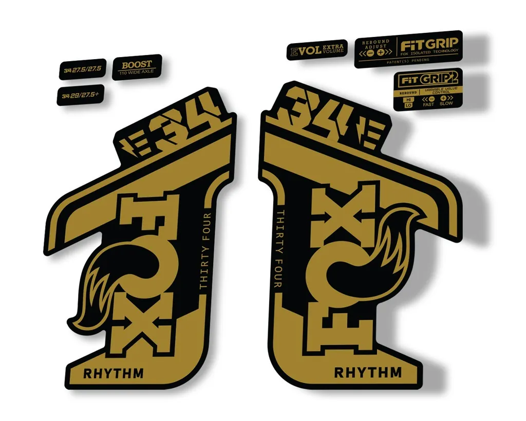 FOX 34 Rhythm E Bike 2021 Fork Decals Suspension Sticker Adhesive Gold