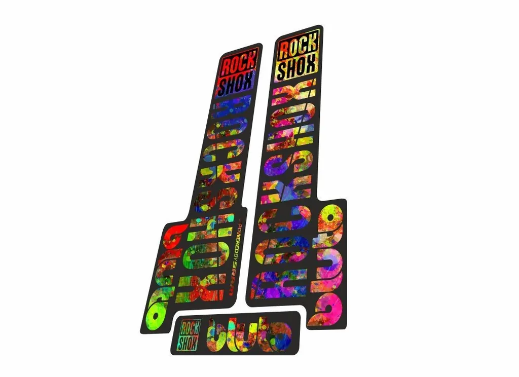 Rock Shox BLUTO 2018 Mountain Bike Cycling Decal Kit Sticker Oil Slick