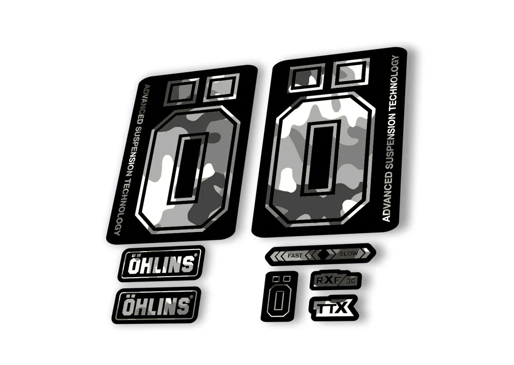 Ohlins RXF36 M2 2019 Fork Decal Mountain Bike Cycling Sticker White Camo