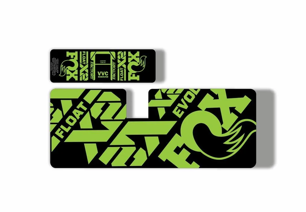 FOX Float X2 2021 MTB Rear Shock Suspension Sticker Adhesive Decal Kit Green