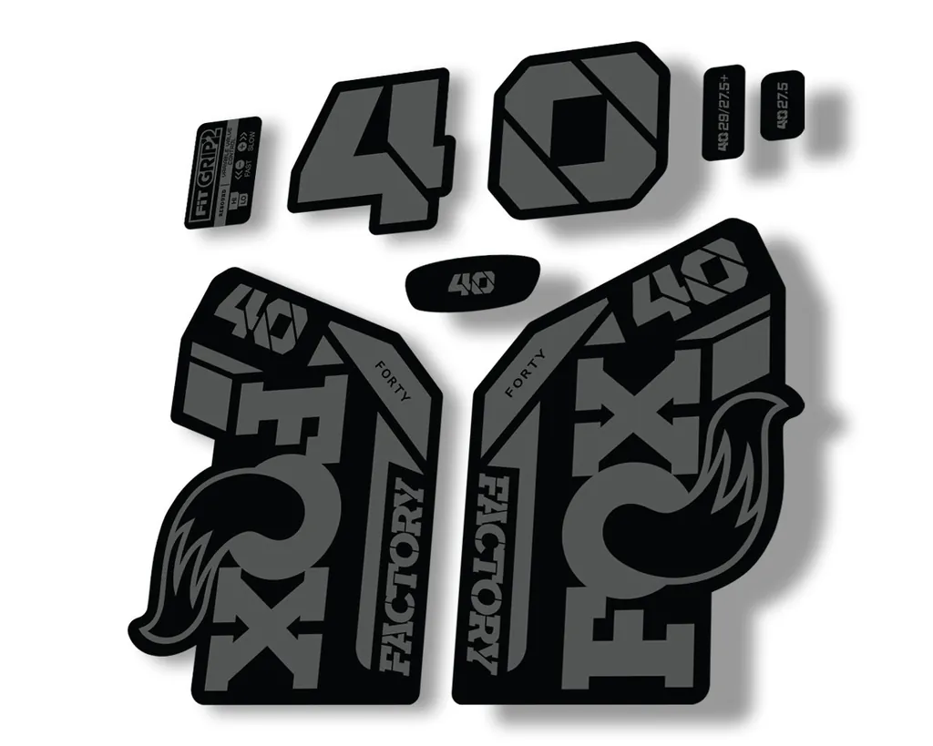 FOX 40 2021 Factory Forks Suspension Decals Sticker Set Adhesive Gray