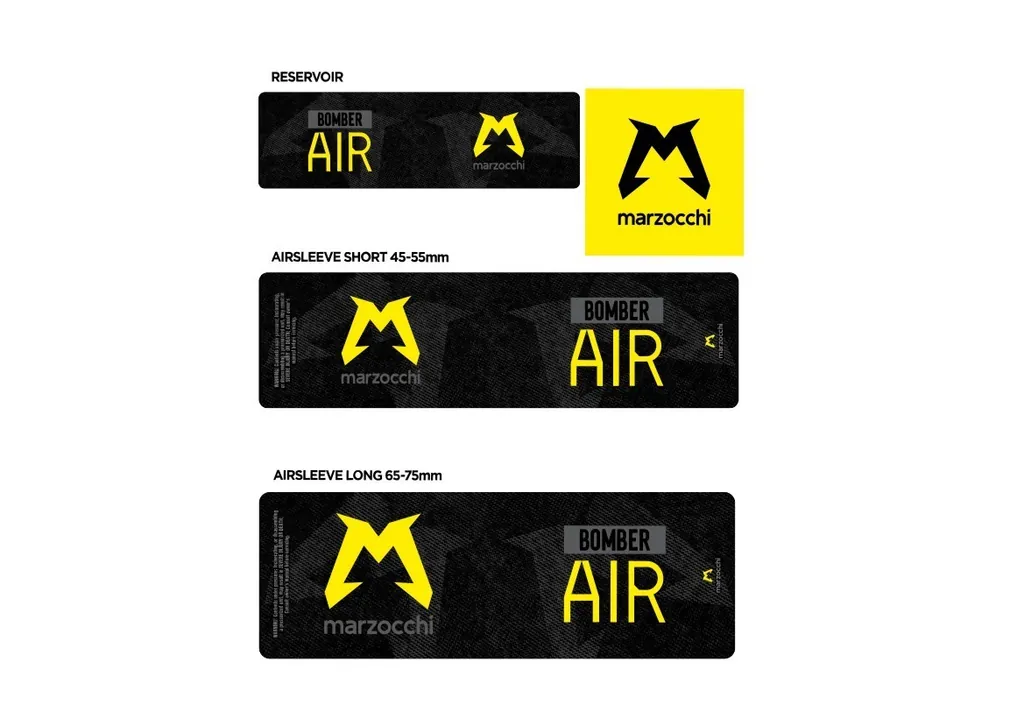 Marzocchi Bomber Air 2024 Rear Shock Sticker Decal Kit Adhesive Yellow