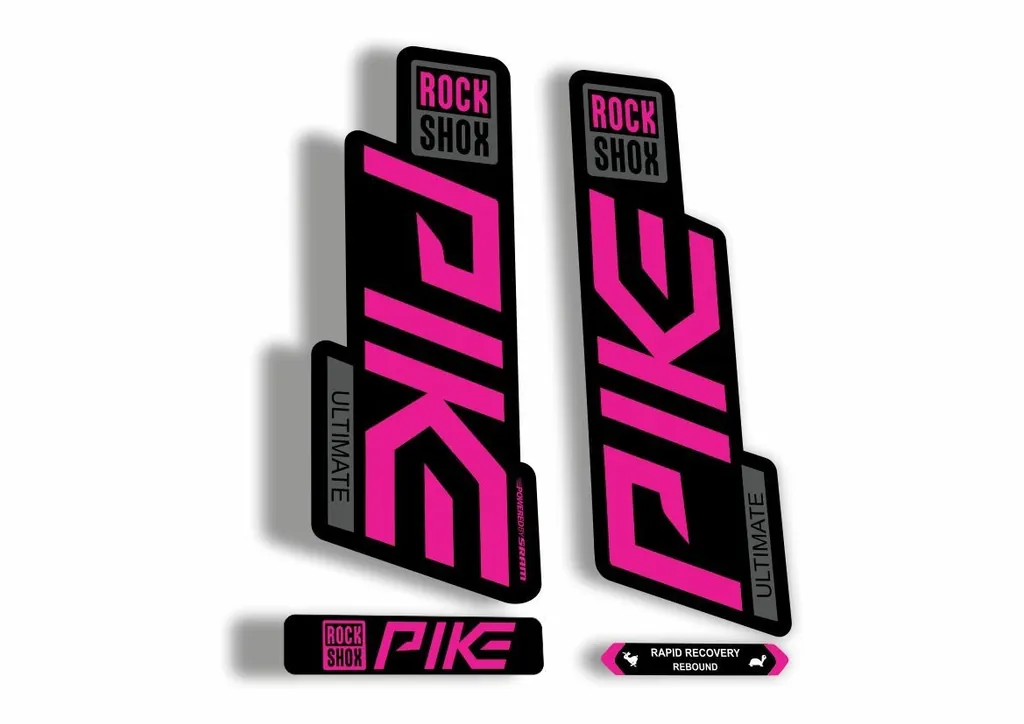 Rock Shox PIKE 2020 ULTIMATE Mountain Bike Cycling Fork Decal Sticker Pink Gray