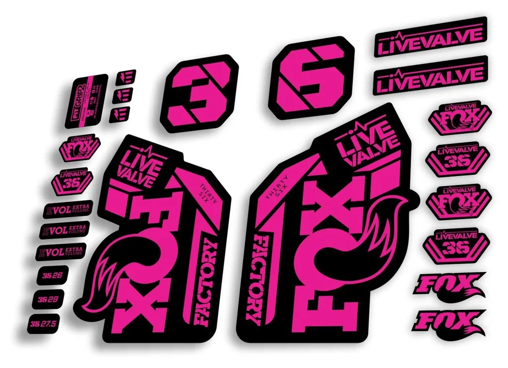 FOX 36 2022 Live Valve Forks Suspension Decal Sticker MTB Set Pink 24Pcs