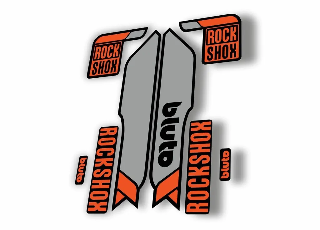 Rock Shox BLUTO 2016-17 Mountain Bike Cycling Fork Decal Sticker Orange Gray