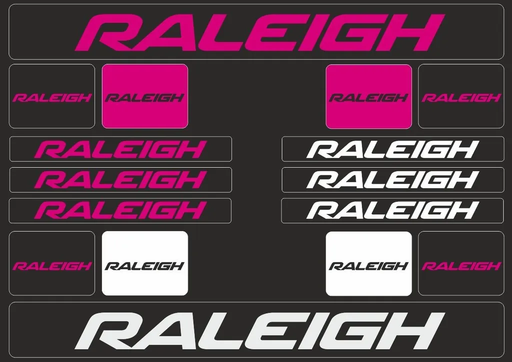 Bicycle Vinyl Stickers – Compatible with RALEIGH Mountain Bikes – Pink