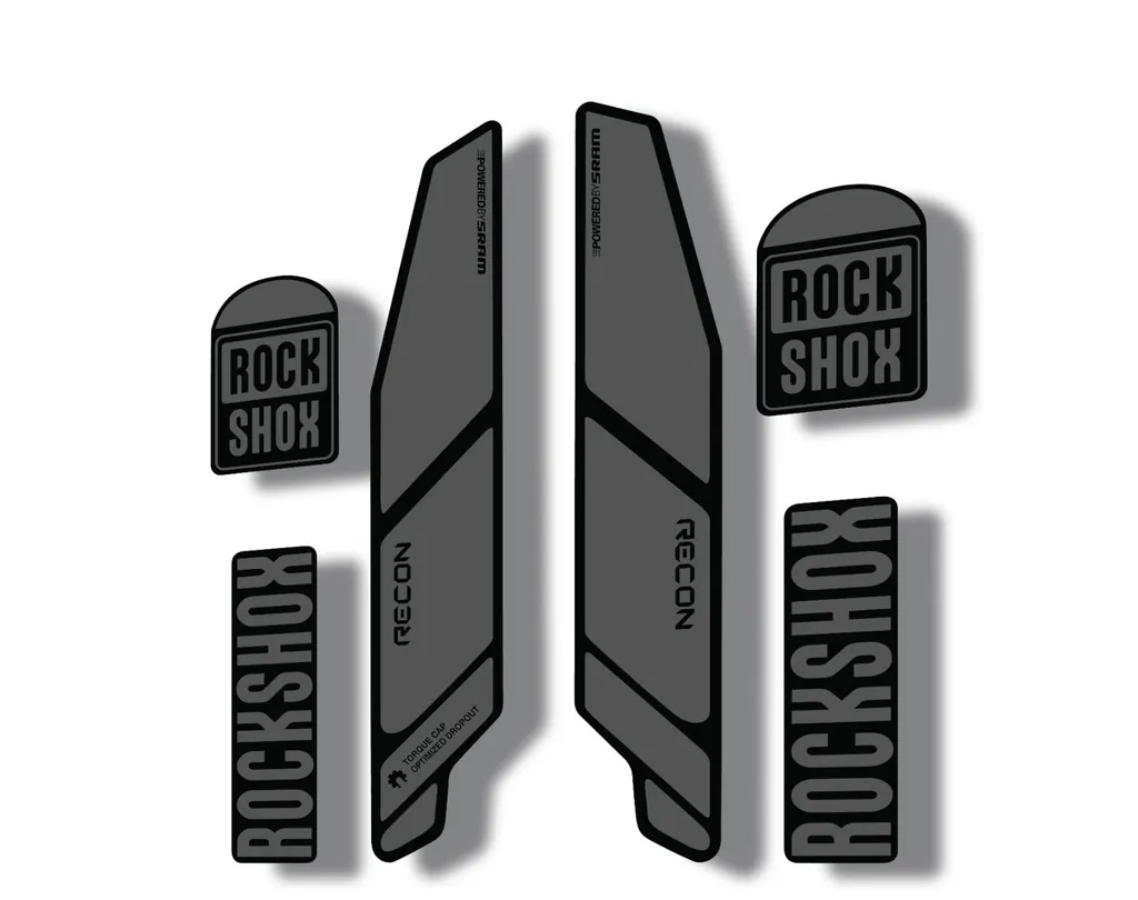 Rock Shox RECON 2014 Mountain Bike Cycling Decal Kit Sticker Adhesive Gray