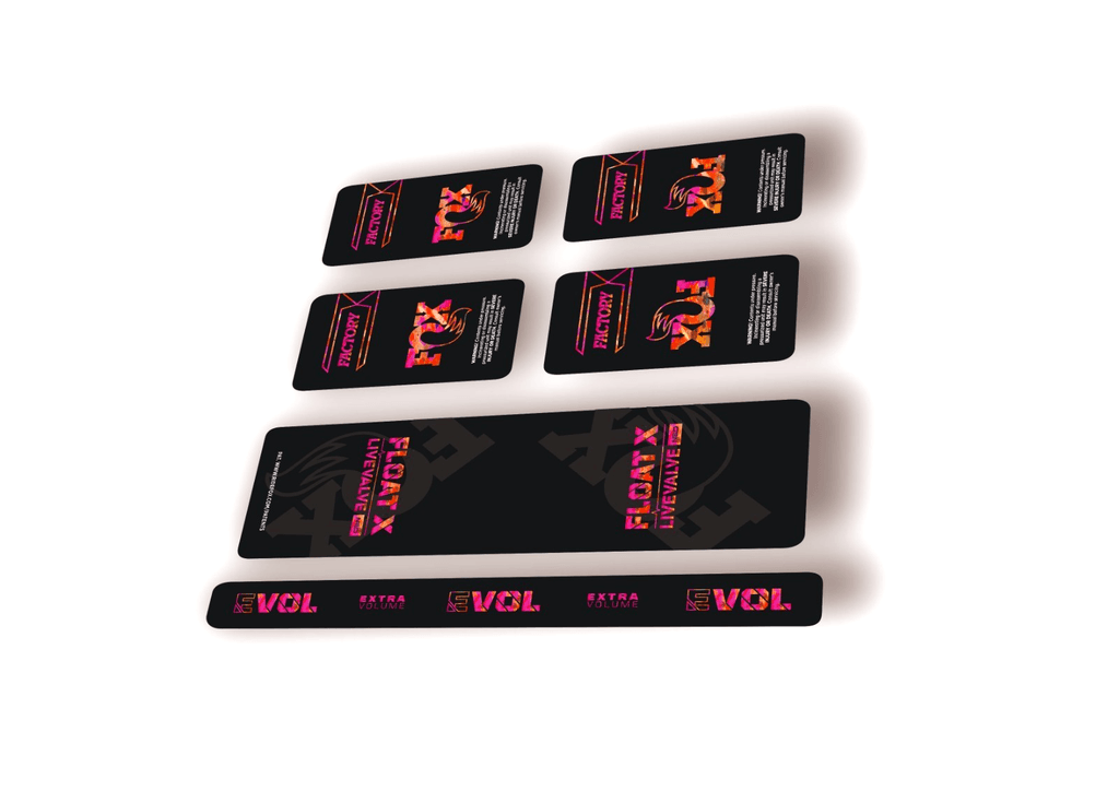 FOX Float X 2025 Factory Live Valve NEO Rear Shock Decal Sticker Kit Oil Slick