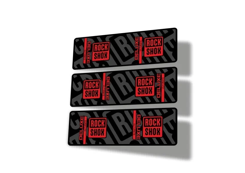 Rock Shox 2023 Deluxe Ultimate Rear Shock Decal Sticker Adhesive Set Red