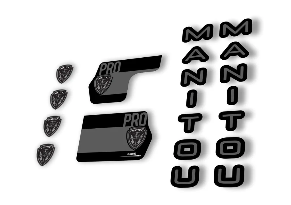 Manitou Mattoc Pro 2020 Fork Suspension Decal Kit Sticker Set Gray