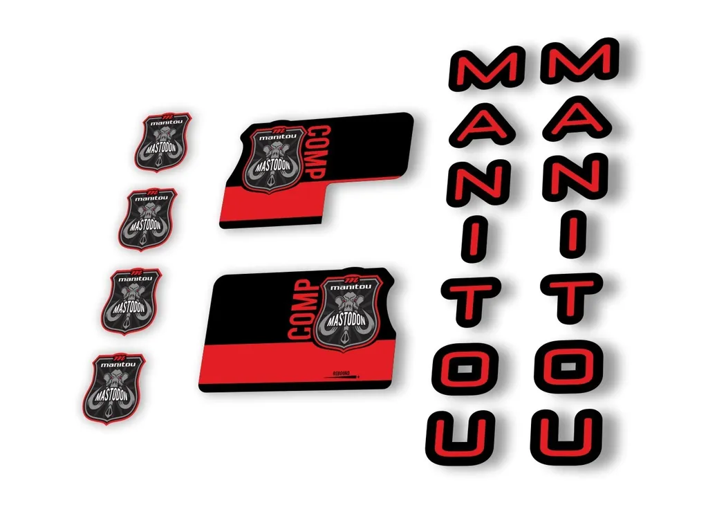Manitou Mastadon Comp 2020 Fork Suspension Decal Kit Sticker Set Red