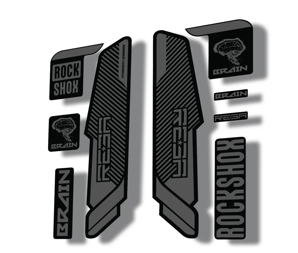 Rock Shox REBA 2014 Brain Fork Decal Mountain Bike Cycling Sticker Gray