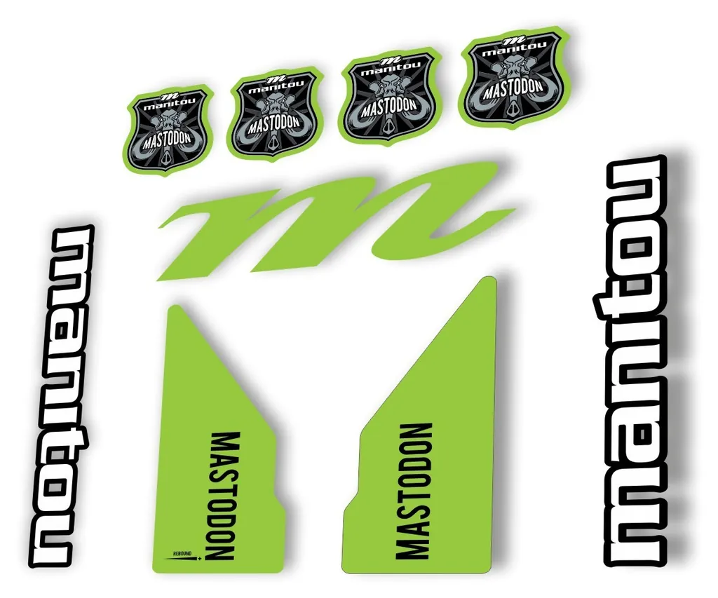Manitou Mastadon 2017 Fork Suspension Decal Kit Sticker Set Green